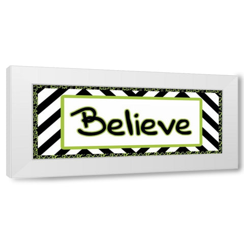 Tween Believe Green White Modern Wood Framed Art Print by Gibbons, Lauren