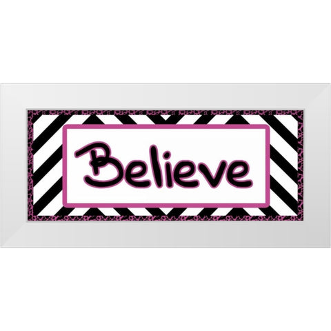 Tween Believe White Modern Wood Framed Art Print by Gibbons, Lauren