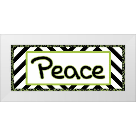 Tween Peace Green White Modern Wood Framed Art Print by Gibbons, Lauren