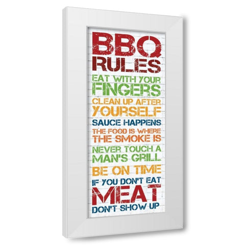 BBQ Rules 2 White Modern Wood Framed Art Print by Gibbons, Lauren