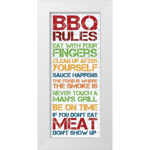 BBQ Rules 2 White Modern Wood Framed Art Print by Gibbons, Lauren
