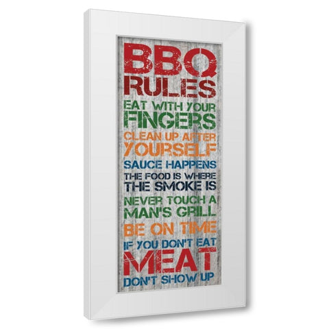 BBQ Rules 3 White Modern Wood Framed Art Print by Gibbons, Lauren