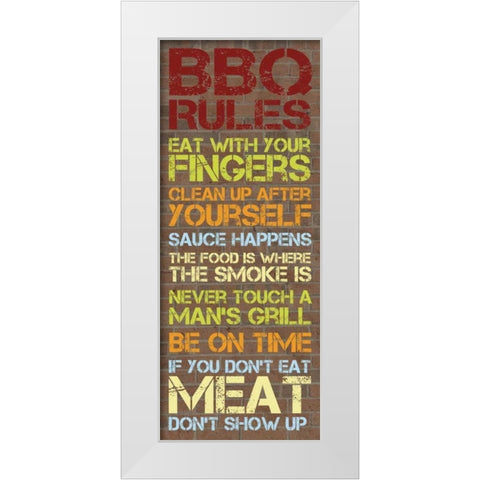 BBQ Rules Brick White Modern Wood Framed Art Print by Gibbons, Lauren
