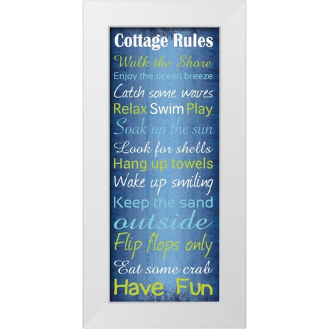 Cottage Rules 2 White Modern Wood Framed Art Print by Gibbons, Lauren
