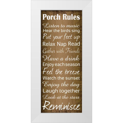 Porch Rules 2 White Modern Wood Framed Art Print by Gibbons, Lauren