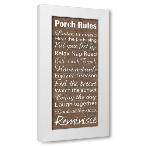 Porch Rules Brick White Modern Wood Framed Art Print by Gibbons, Lauren