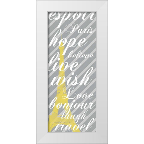 EiffelTower long White Modern Wood Framed Art Print by Gibbons, Lauren