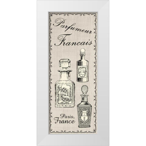Perfume Linen 1 White Modern Wood Framed Art Print by Gibbons, Lauren