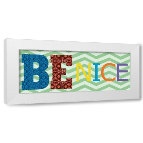 Be Nice White Modern Wood Framed Art Print by Gibbons, Lauren