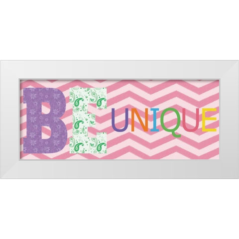 Be Unique White Modern Wood Framed Art Print by Gibbons, Lauren