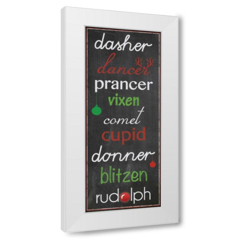 Reindeer Name Game White Modern Wood Framed Art Print by Gibbons, Lauren