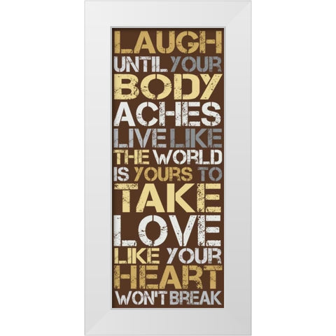 Laugh White Modern Wood Framed Art Print by Gibbons, Lauren