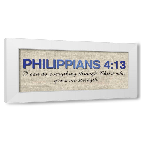 Philippians 4:13 White Modern Wood Framed Art Print by Gibbons, Lauren