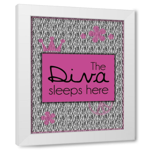 Diva Sleepers White Modern Wood Framed Art Print by Gibbons, Lauren