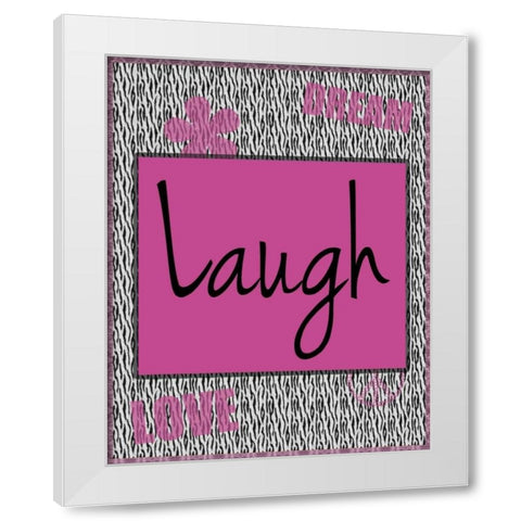 Laugh White Modern Wood Framed Art Print by Gibbons, Lauren