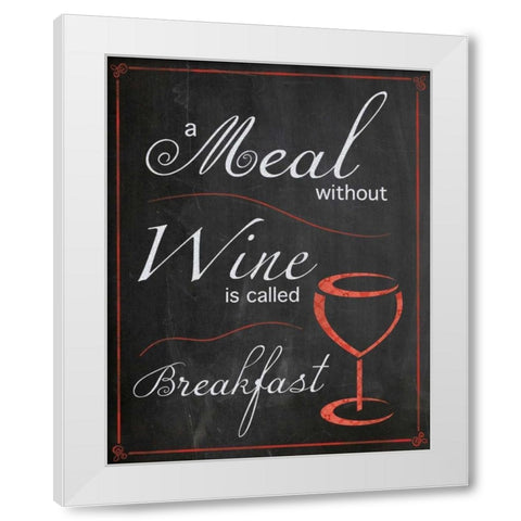 Without Wine White Modern Wood Framed Art Print by Gibbons, Lauren