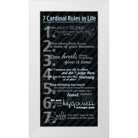 7 Rules Blue White Modern Wood Framed Art Print by Gibbons, Lauren
