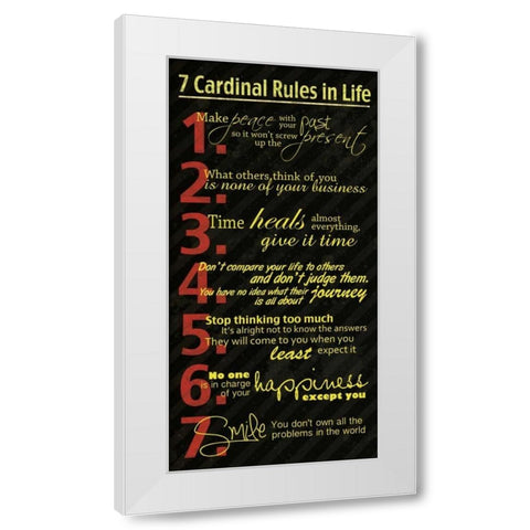7 Rules White Modern Wood Framed Art Print by Gibbons, Lauren