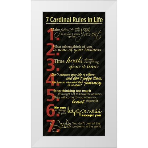 7 Rules White Modern Wood Framed Art Print by Gibbons, Lauren