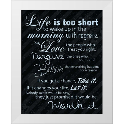 Life Is Short Blue White Modern Wood Framed Art Print by Gibbons, Lauren