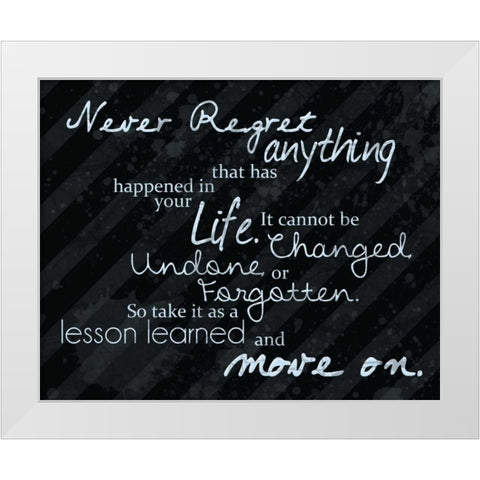 Never Regret Blue White Modern Wood Framed Art Print by Gibbons, Lauren