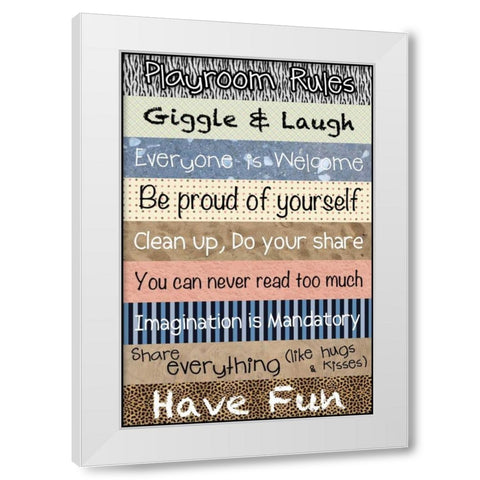 Playroom Pattern White Modern Wood Framed Art Print by Gibbons, Lauren