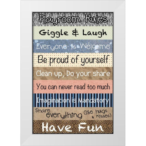 Playroom Pattern White Modern Wood Framed Art Print by Gibbons, Lauren