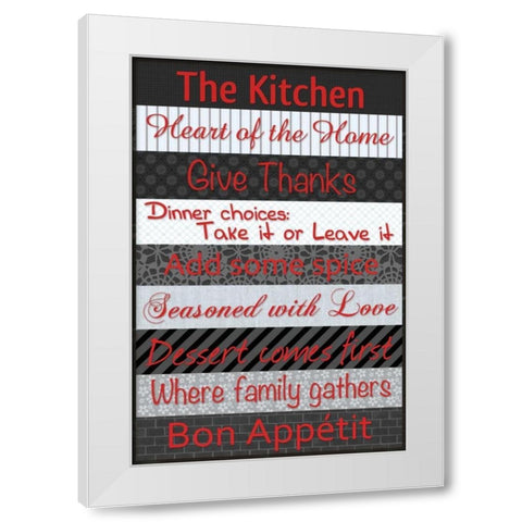 Kitchen Patterns BR White Modern Wood Framed Art Print by Gibbons, Lauren