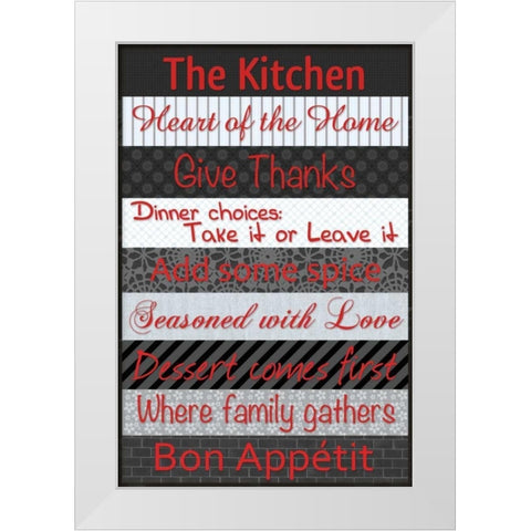 Kitchen Patterns BR White Modern Wood Framed Art Print by Gibbons, Lauren