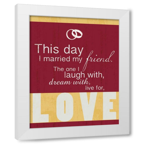 Wedding Red White Modern Wood Framed Art Print by Gibbons, Lauren