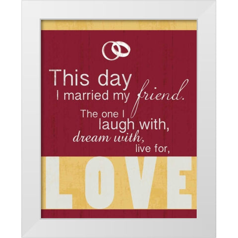Wedding Red White Modern Wood Framed Art Print by Gibbons, Lauren