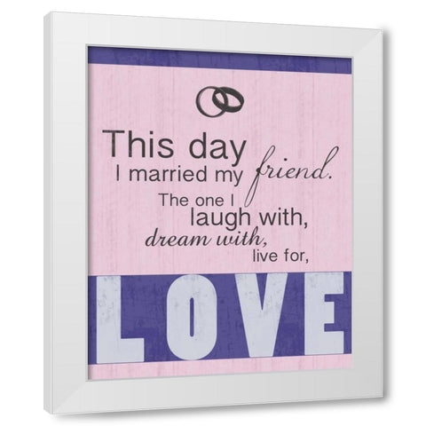 Wedding Pink White Modern Wood Framed Art Print by Gibbons, Lauren