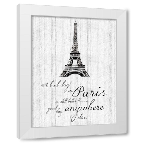 Paris Quote 1 White Modern Wood Framed Art Print by Gibbons, Lauren