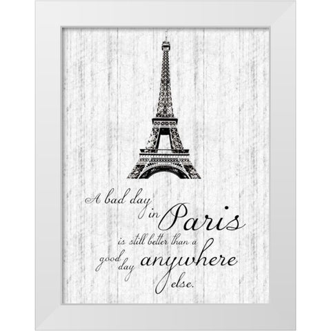 Paris Quote 1 White Modern Wood Framed Art Print by Gibbons, Lauren