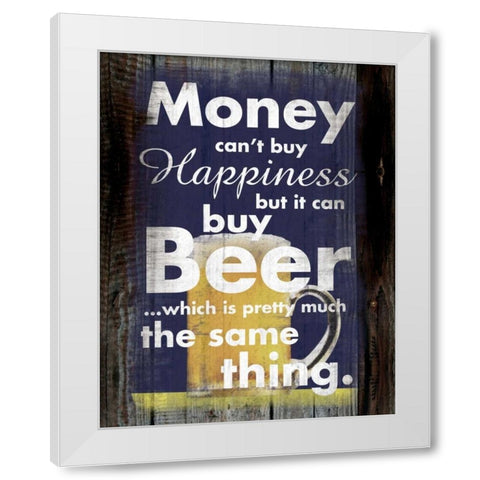 Money Beer White Modern Wood Framed Art Print by Gibbons, Lauren