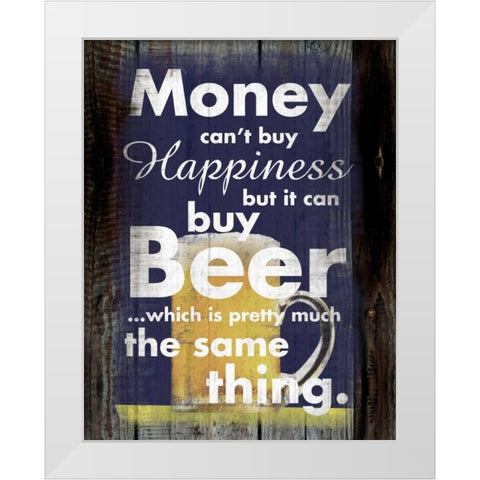 Money Beer White Modern Wood Framed Art Print by Gibbons, Lauren