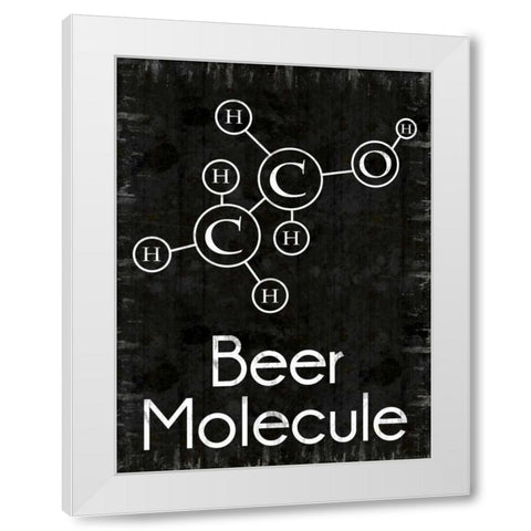Beer Molecule Rect White Modern Wood Framed Art Print by Gibbons, Lauren