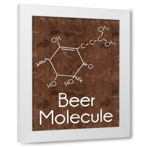 Beer Molecule 2 Rect Brown White Modern Wood Framed Art Print by Gibbons, Lauren