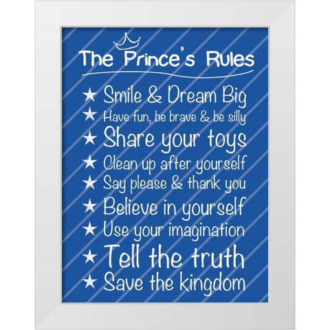 Prince Rules White Modern Wood Framed Art Print by Gibbons, Lauren