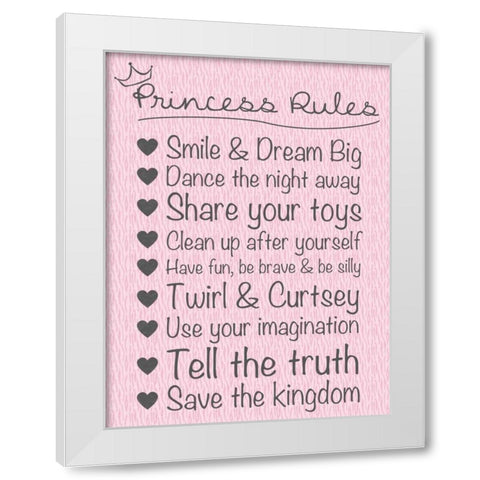Princess Rules Soft White Modern Wood Framed Art Print by Gibbons, Lauren