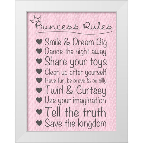 Princess Rules Soft White Modern Wood Framed Art Print by Gibbons, Lauren