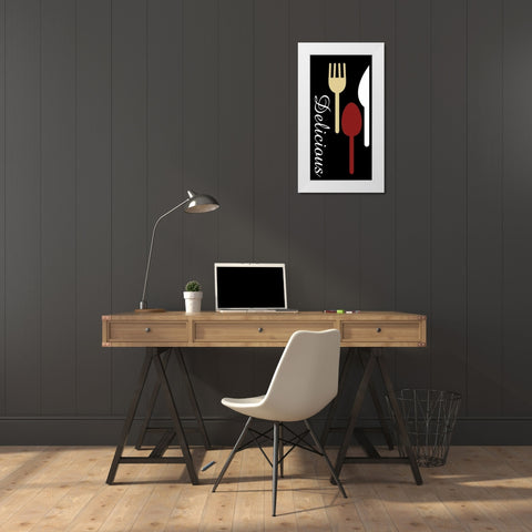 Silverware White Modern Wood Framed Art Print by Gibbons, Lauren
