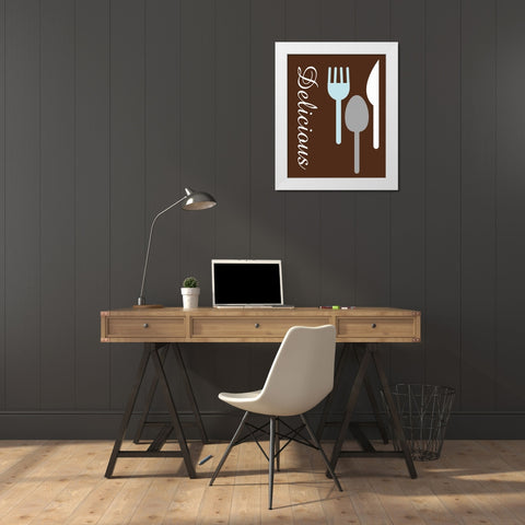 Silverware White Modern Wood Framed Art Print by Gibbons, Lauren