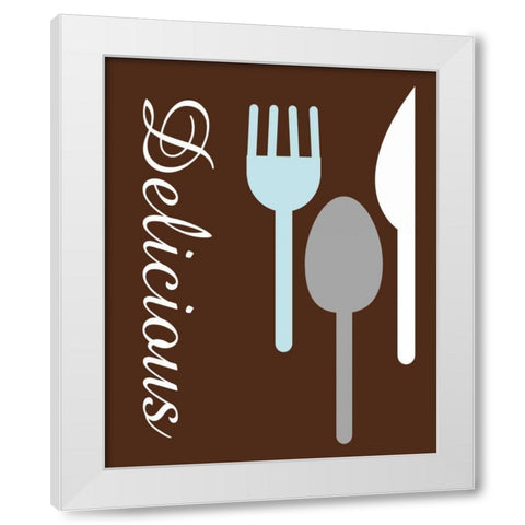 Silverware White Modern Wood Framed Art Print by Gibbons, Lauren