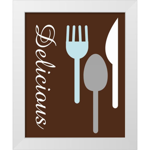 Silverware White Modern Wood Framed Art Print by Gibbons, Lauren