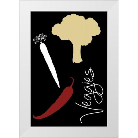 Veggies White Modern Wood Framed Art Print by Gibbons, Lauren