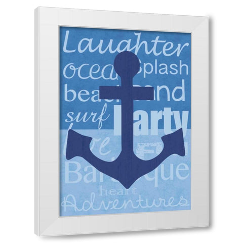 Beach Anchor White Modern Wood Framed Art Print by Gibbons, Lauren