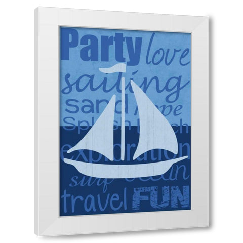 Beach Sail White Modern Wood Framed Art Print by Gibbons, Lauren
