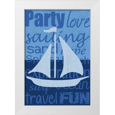 Beach Sail White Modern Wood Framed Art Print by Gibbons, Lauren