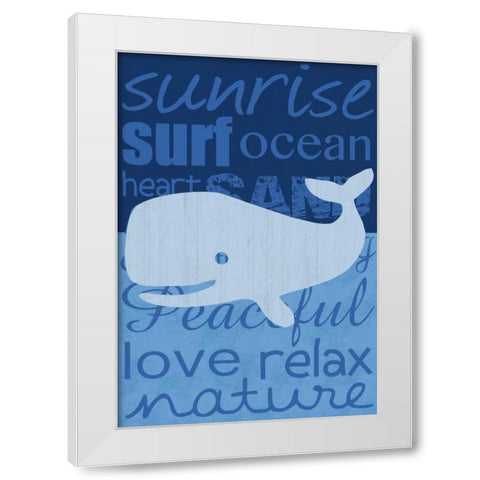 Beach Whale White Modern Wood Framed Art Print by Gibbons, Lauren